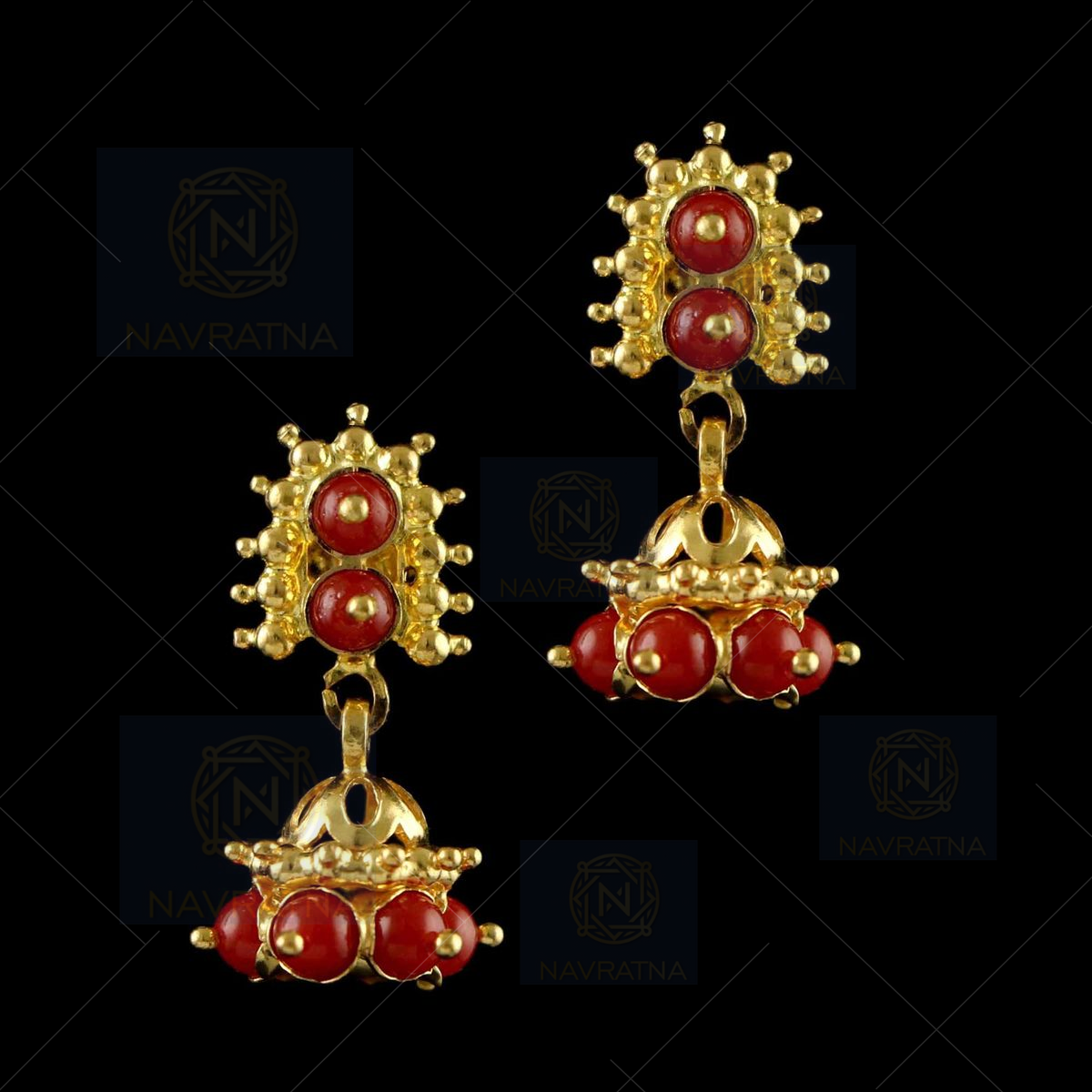 Latest Gold Coral Beads Earrings With Weight||small earrings for dailyuse||  Dailywear earrings - YouTube
