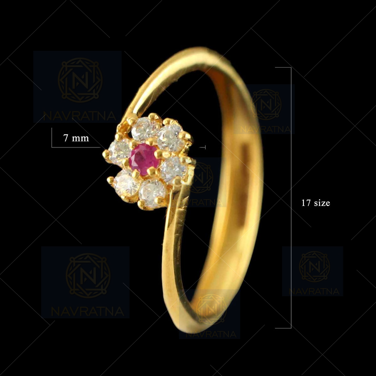 Gatik Navratna Ring Online Jewellery Shopping India | Yellow Gold 14K |  Candere by Kalyan Jewellers