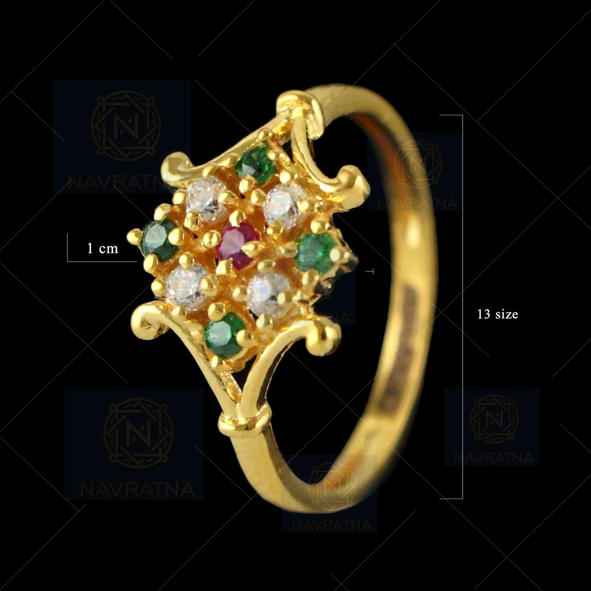 Navaratna Ring-The Divine 9 Stones Ring | This is how a Navaratna Ring( 9  Gems Ring) Should Look Like... all Natural Flawless Top of the Line  Gemstones set in two Tone Yellow