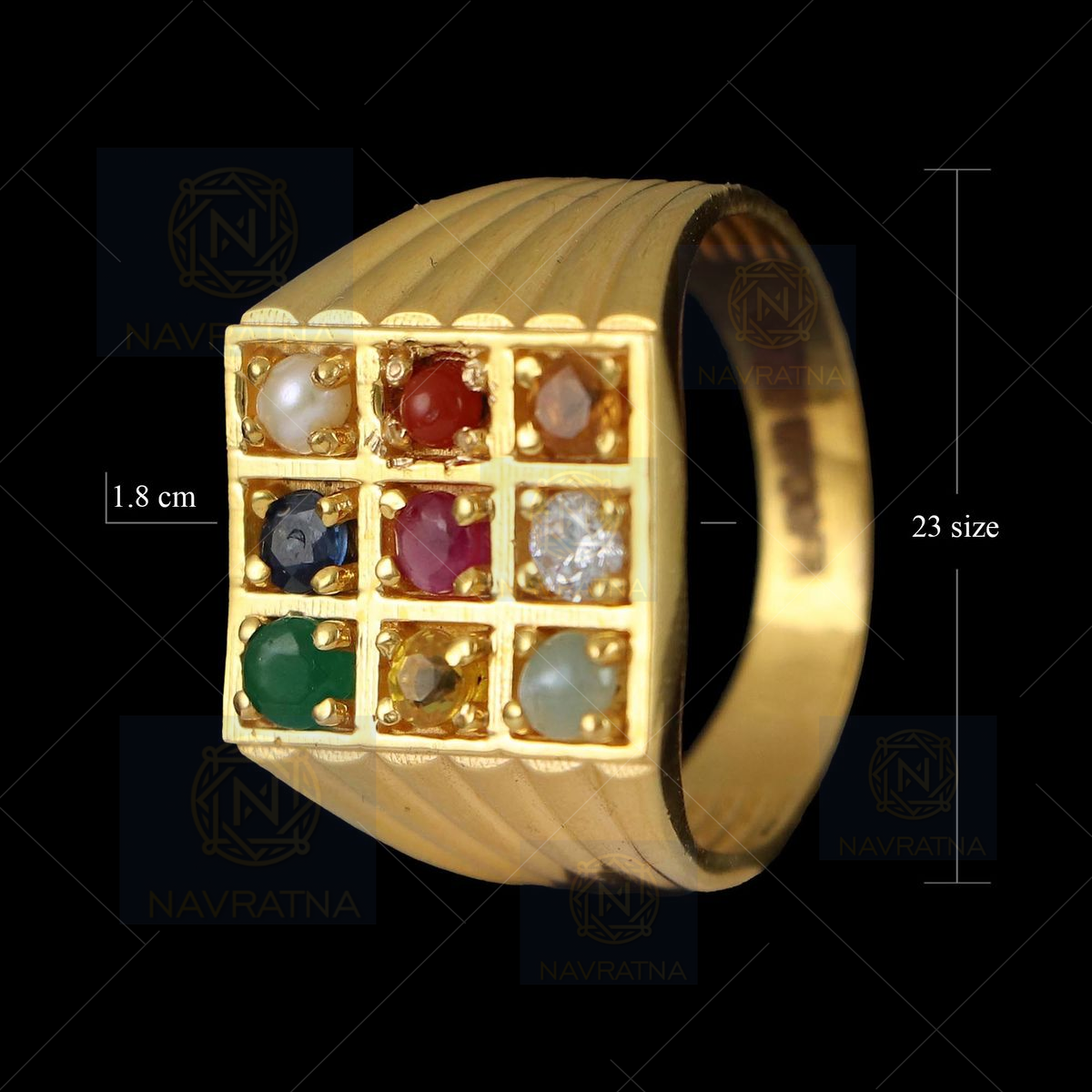 Buy CEYLONMINE Brass Gold plated 9 stone Navratna ring Women Brass Gold  Plated Ring Online at Best Prices in India - JioMart.