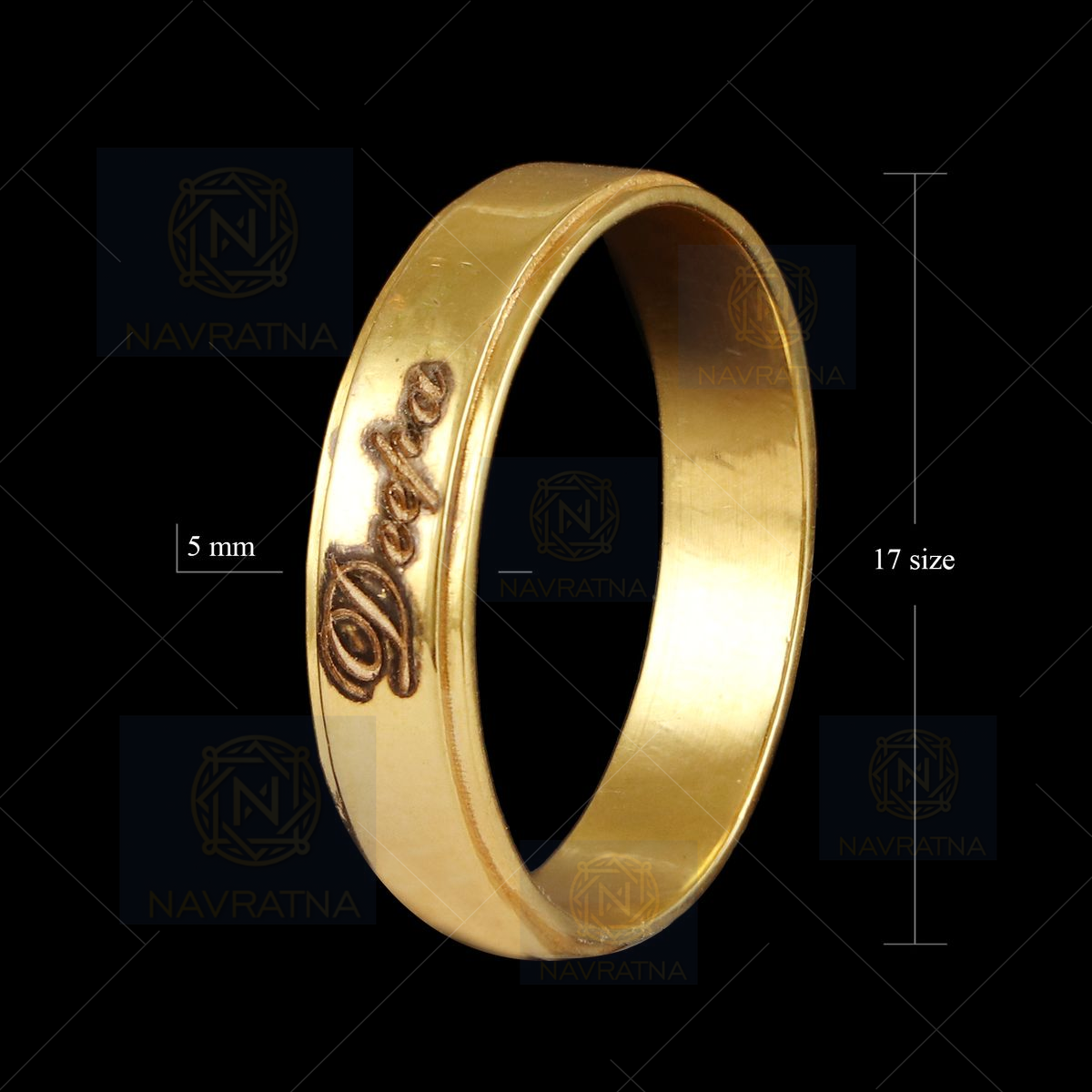 Classical Name Engraved Couple Bands |