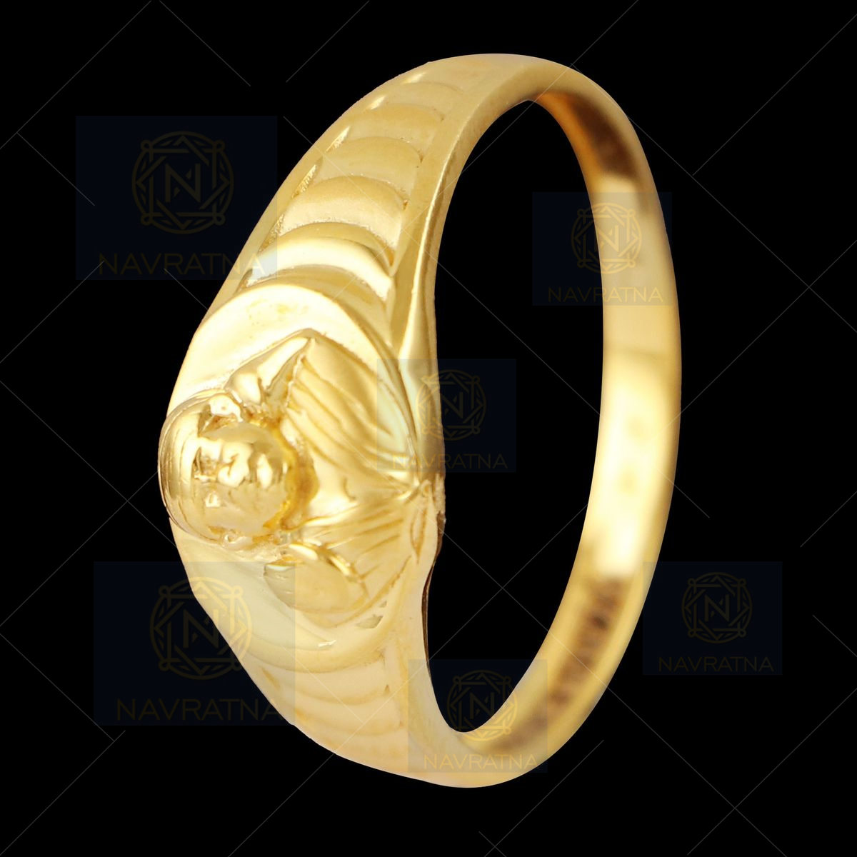 Buy 22Kt Sai Baba Gold Ring For Kids 93VE1140 Online from Vaibhav Jewellers