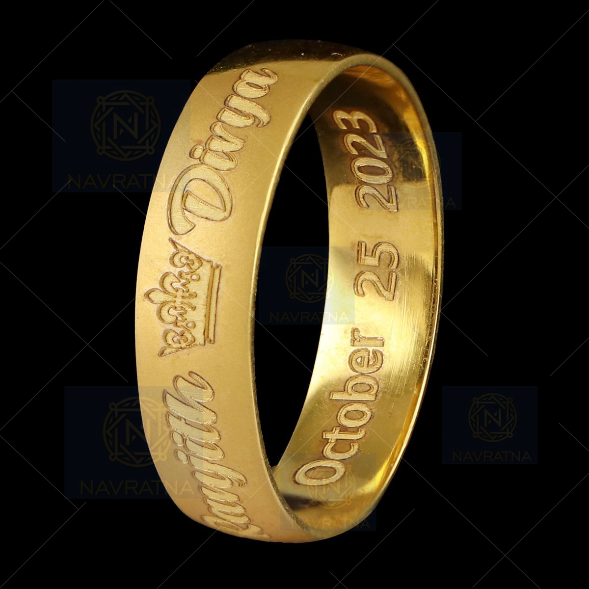 Buy Customized / Personalized Single Name With Crown Adjustable Ring With  Ur Name Or Love One Name With 24k Gold Crush Plating and Laser Engraved  Finish at Amazon.in