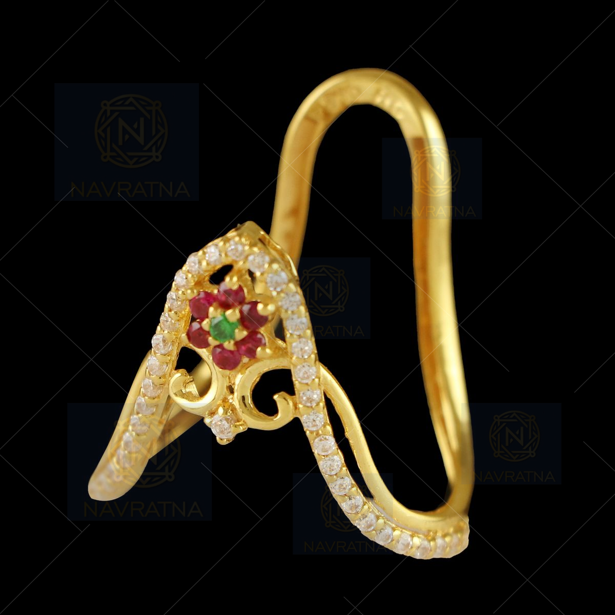Stylish 22 Karat Gold And Ruby Vanki Finger Ring