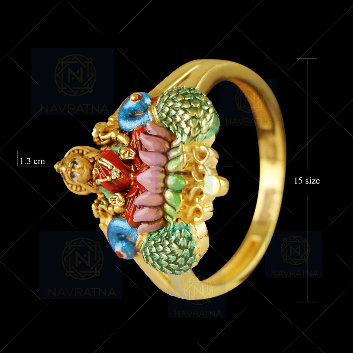 22 kt gold gents goddess (lakshmi) ring