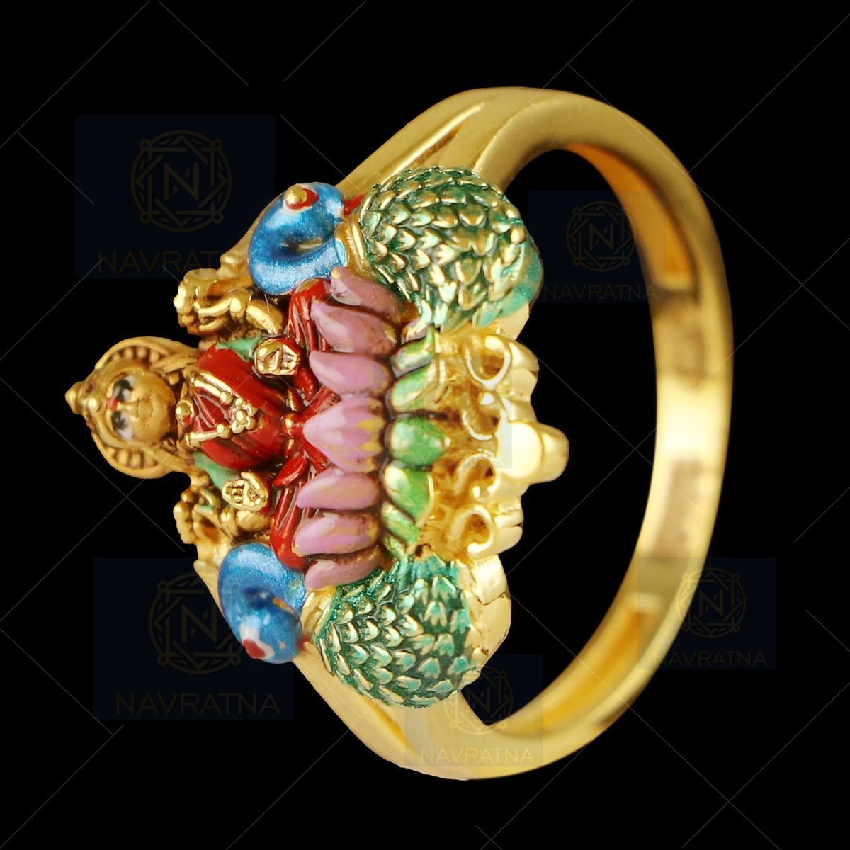 22 kt gold gents goddess (lakshmi) ring